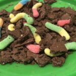 worms in dirt. Halloween